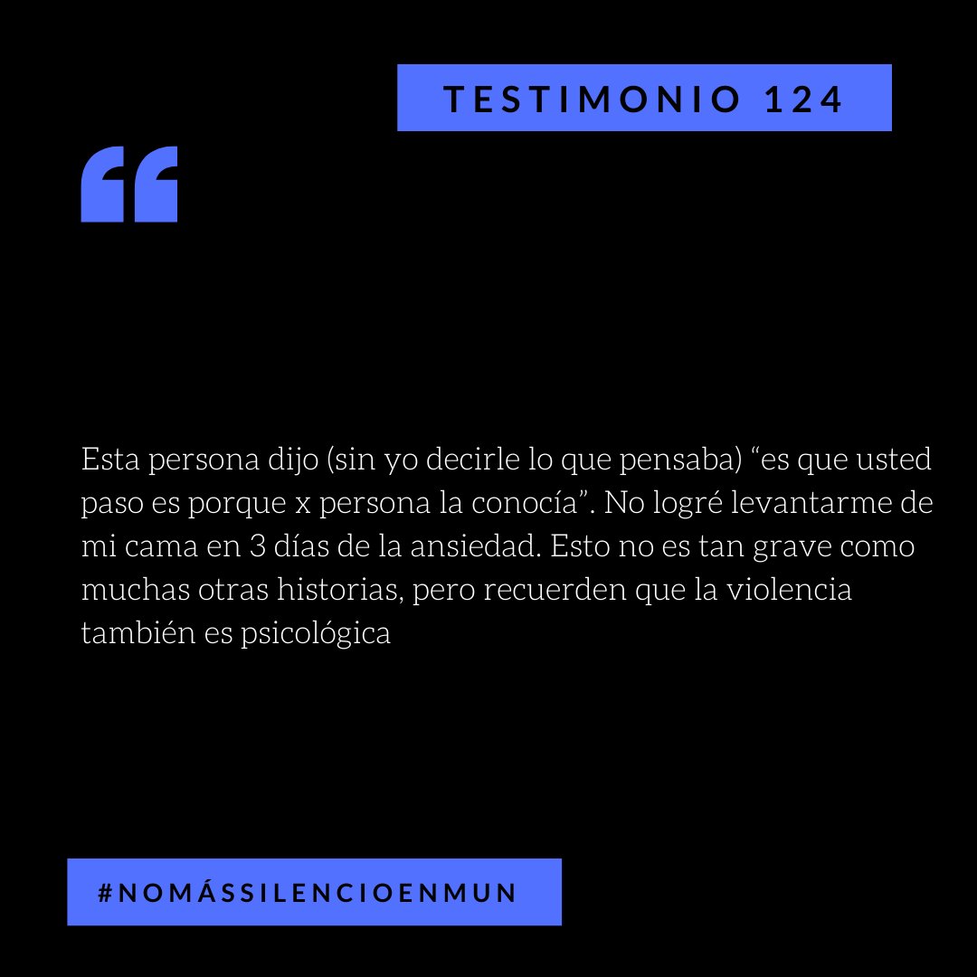 Mybiasforsure's tweet image. Testimonio #124

#NoMásSilencioEnMUN