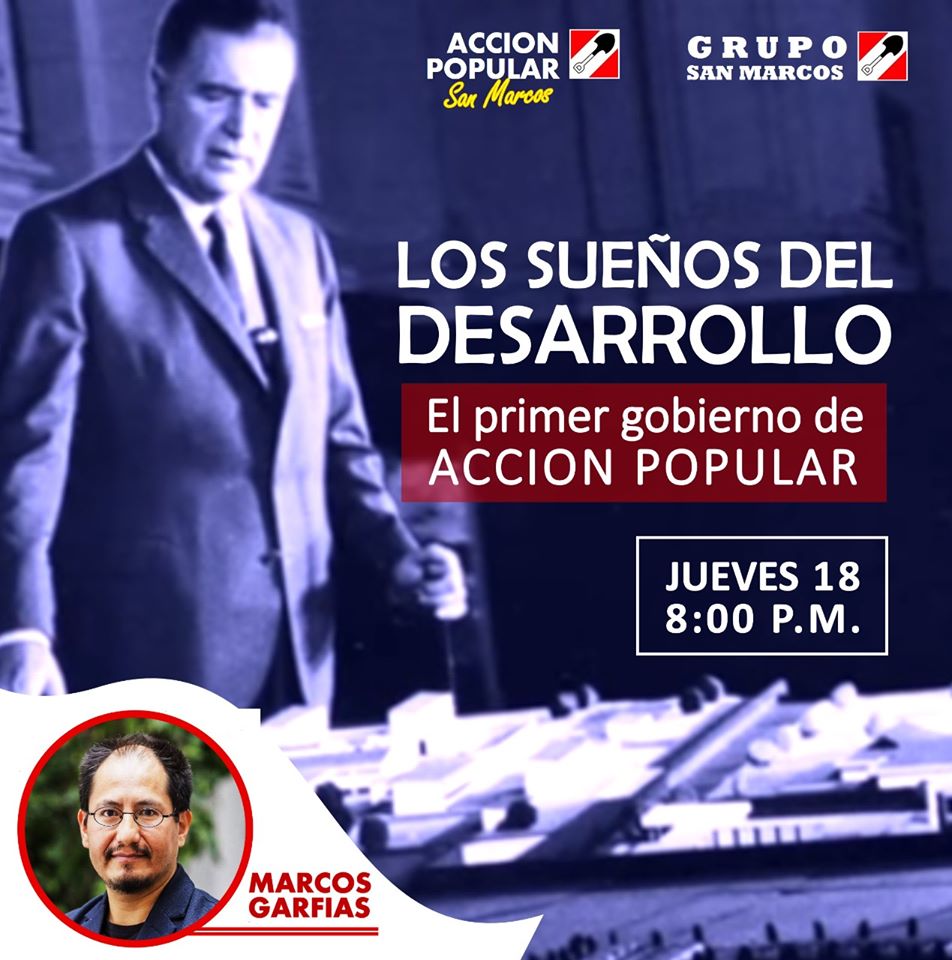 CUAccionPopular's tweet photo. #HOY 
🙋🏻‍♂️Jueves de Historia: Los sueños del desarrollo - El primer gobierno de Acción Popular.
👉🏼Expositor: Marcos Garfias, Historiador UNMSM y doctorando en El Colegio de México.
1️⃣8️⃣Fecha: Jueves 18 de Junio.
8️⃣Hora: 8:00 pm

➡️ #AcciónPopularSanMarcos https://t.co/em4lGZ45NT