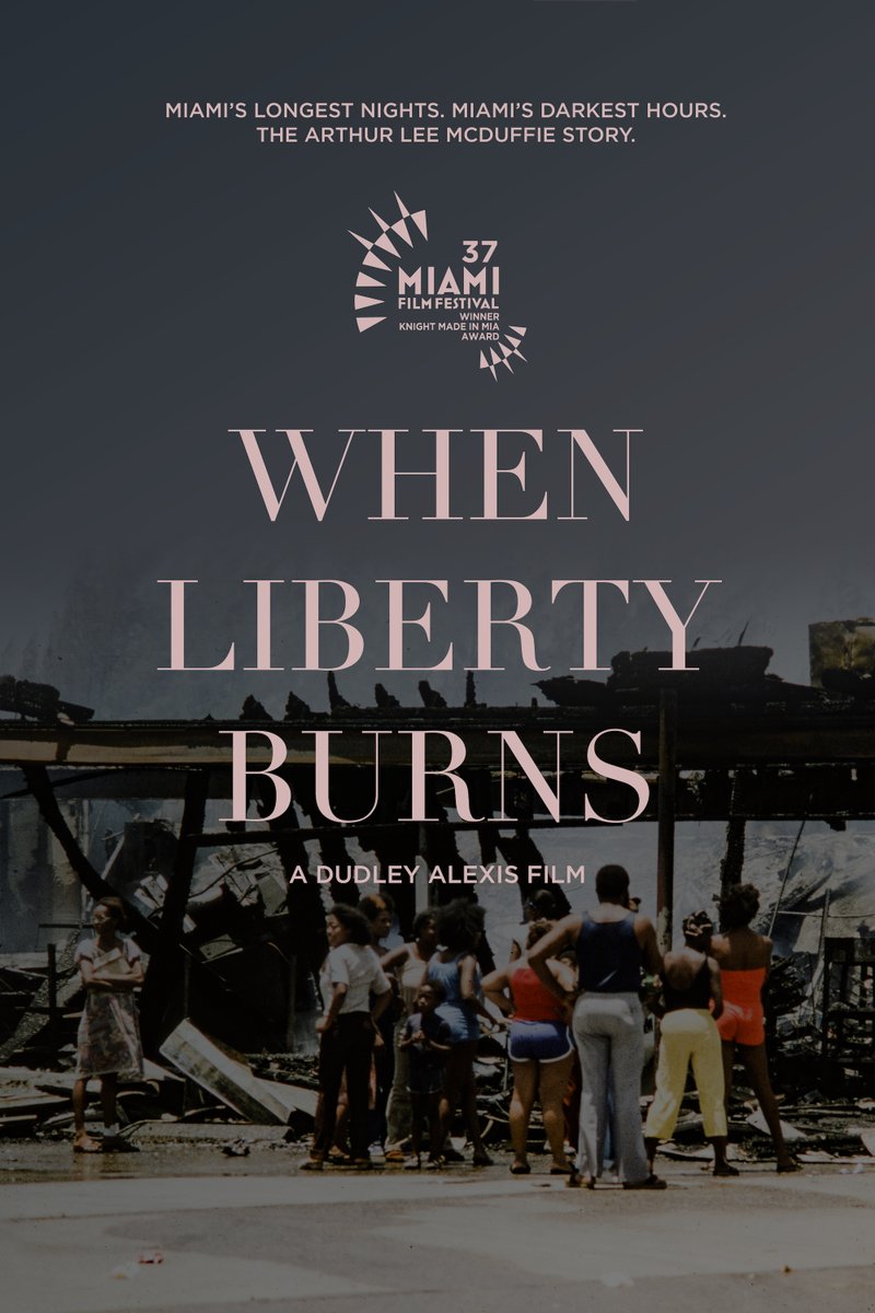 My 3rd guest on #DOCNYC Friday Fix is @DudleyAlexis, dir of WHEN LIBERTY BURNS about the Miami uprising over the police killing of Arthur Lee McDuffie. See a special online screening on June 19 via @MiamiFilmFest miamifilmfestival.com/when-liberty-b…