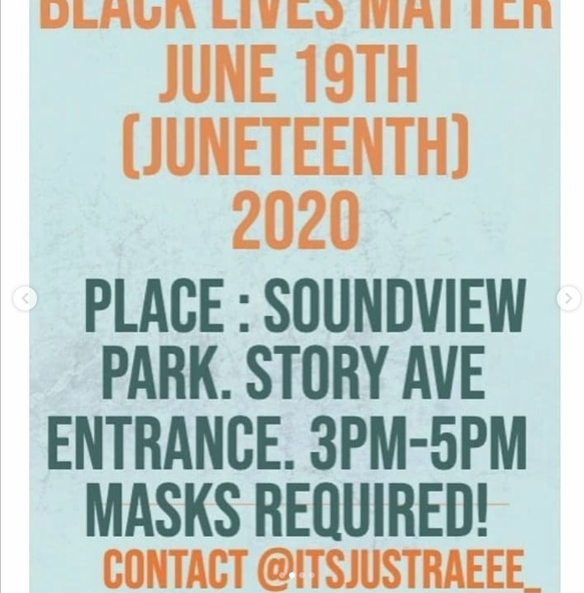 chaoticcoochie's tweet photo. BRONX, NY:
Black Lives Matter Protest (Juneteenth)
Friday, June 19th @ 3pm
Soundview Park
#nycprotests #nyc #protestnyc #blmnyc #bronxprotest #juneteenth https://t.co/QRxfO5YLz4