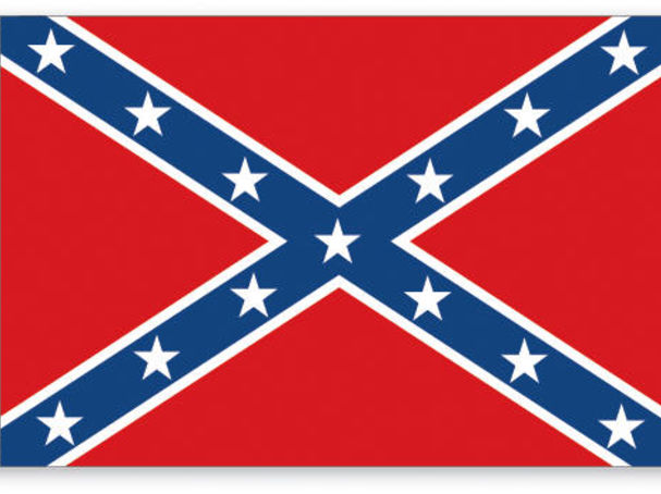 The flag that triggers folks, and is widely seen & used today, was the Confederate Naval Flag (pictured below). Mind you, this flag really hasn't any place in our society, so it is great that people and organizations are doing away with it. But don't be deceived...