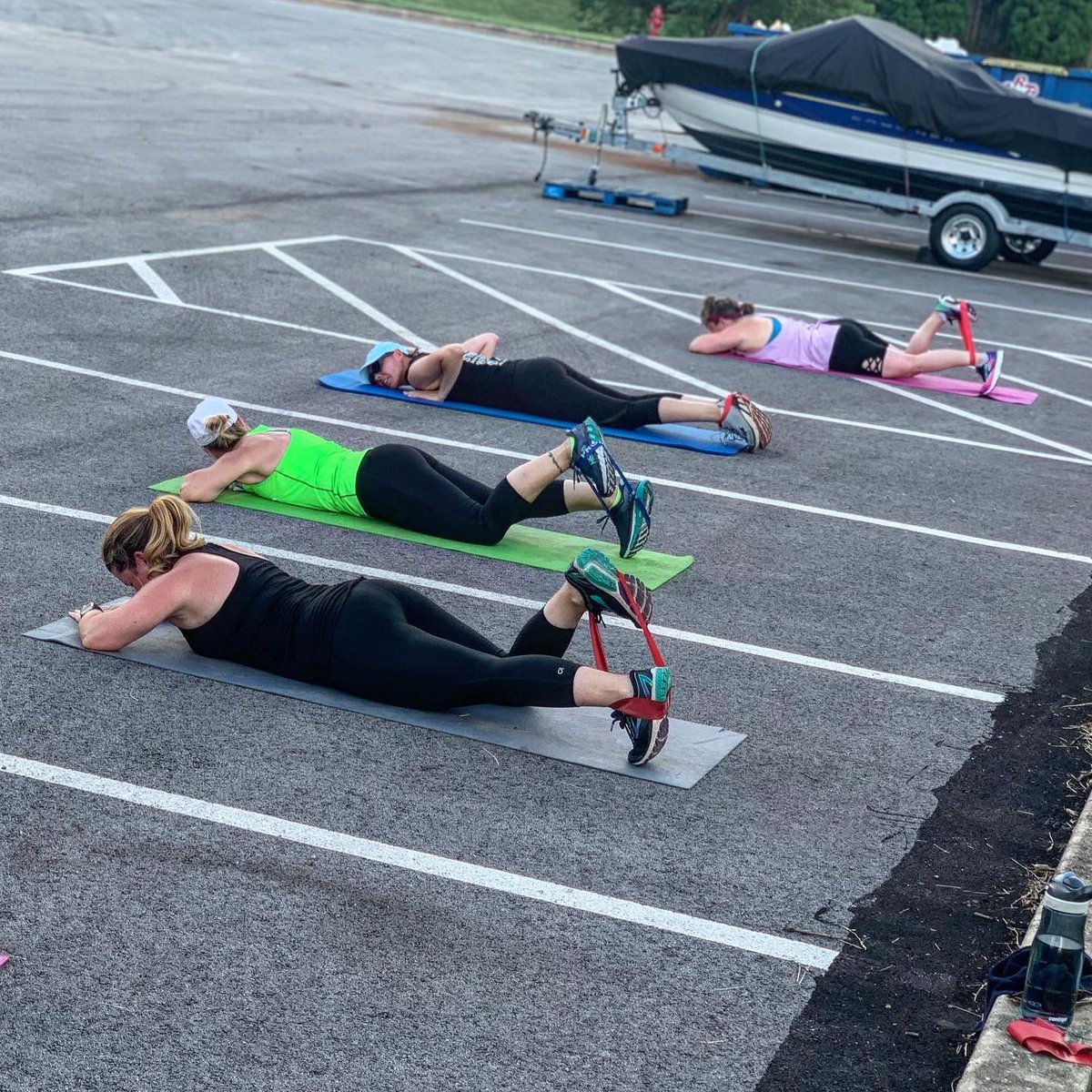 Outdoor social distance fitness! We all we got. We all we need!