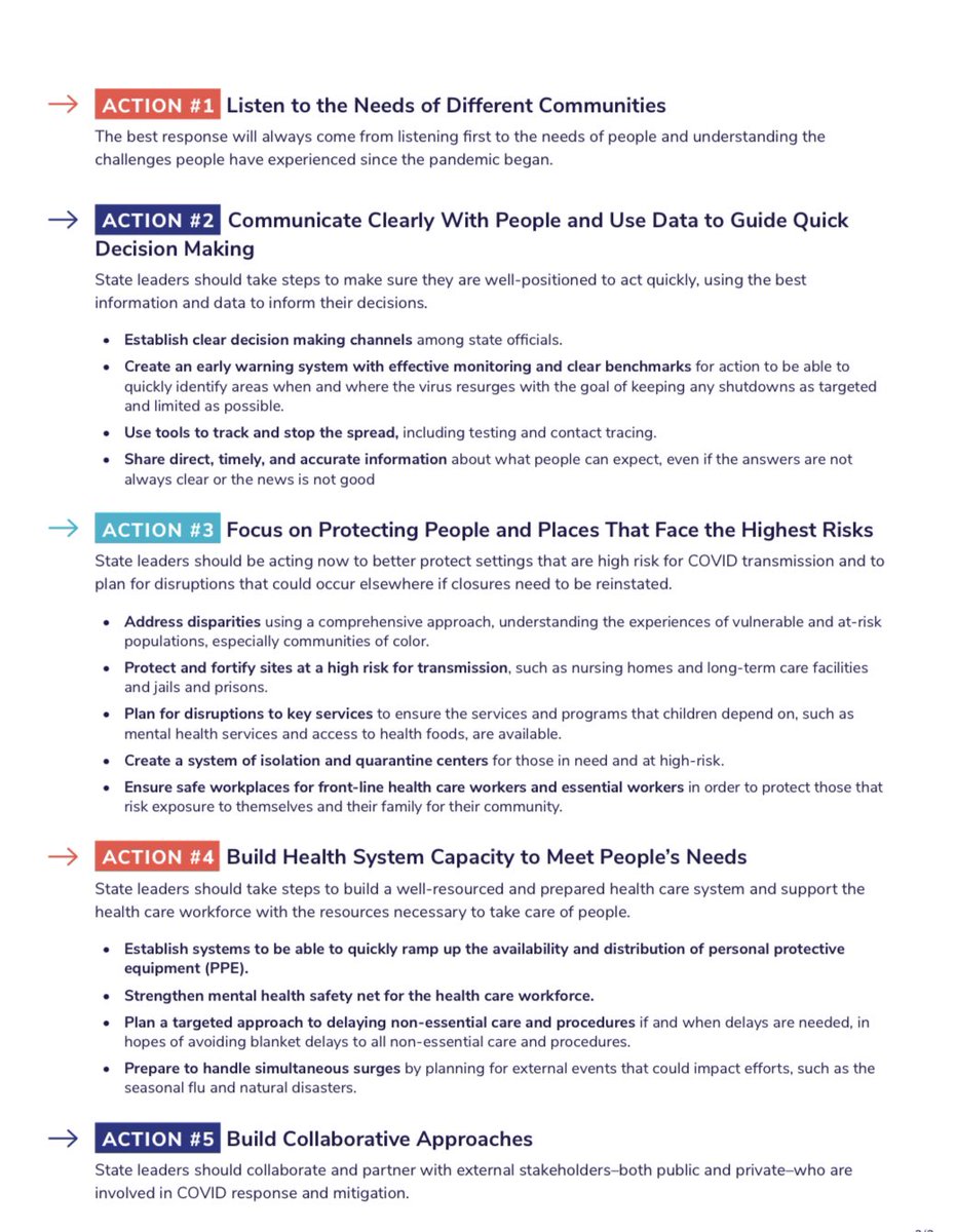 As we  #opensafely  @USofCare recommends states take 5 actions that taken now will preserve both our nation’s physical well-being & economic success.They also give us a model to heal long-standing wounds & prepare us to recover. 8/