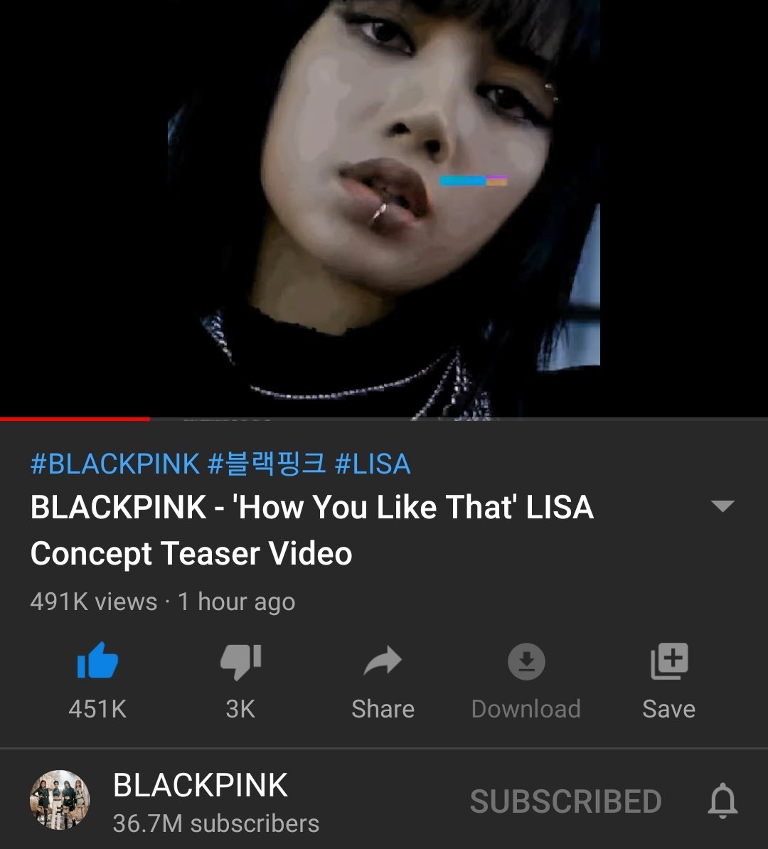 리사 Updates Update Lisa S How You Like That Video Teaser On Youtube Still Has Its Views Frozen At 491k Please Continue Streaming So We Can Aim For Higher Views