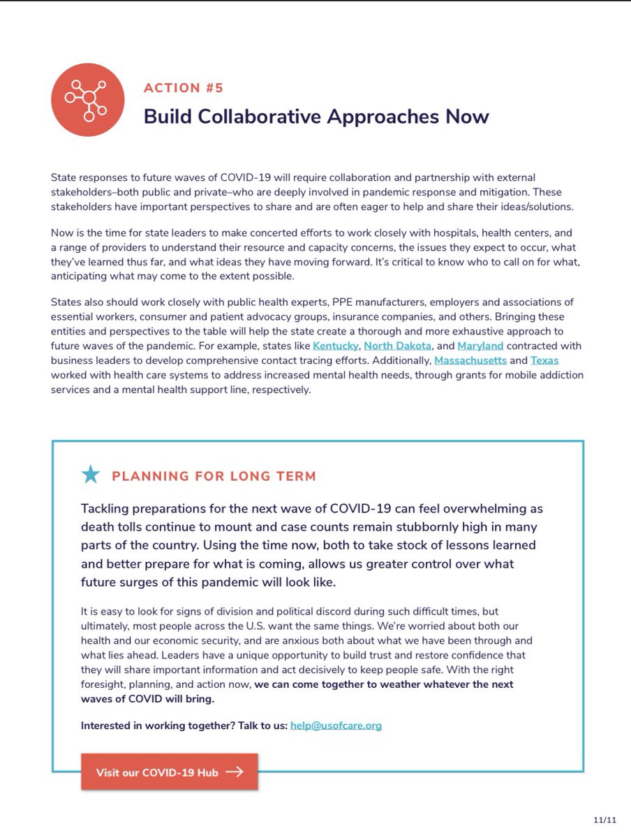 Action 5 is to seek collaborative approaches. Much more is available today to help.-Telemedicine, remote monitoring-Testing, contact tracing-State alignment-Digital & syndromic tools-VA, CHCs, NPOs, food banks 15/