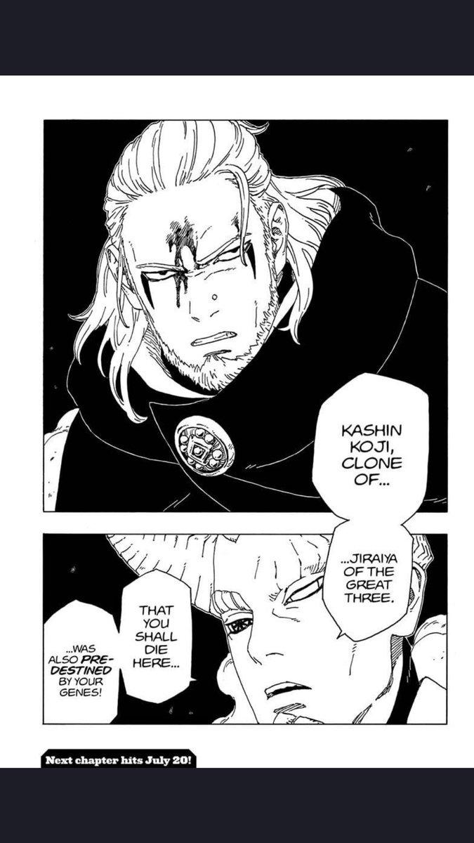 FloydMNaruto3's tweet photo. OH MY GOODNESS
OH😱😱😱😱OOOOHHHHHHHHH MYYY GOODNESSS
SPOILER WARNING FOR BORUTO CHAPTER 47

SO HE WAS A CLONE..FINALLY CONFIRMED. KASHIN KOJI IS THE CLONE OF JIRAIYA SENSEI CONFIRMED!!!🔥🔥😱😱😱😱😱😱 https://t.co/hW9tssR2AC