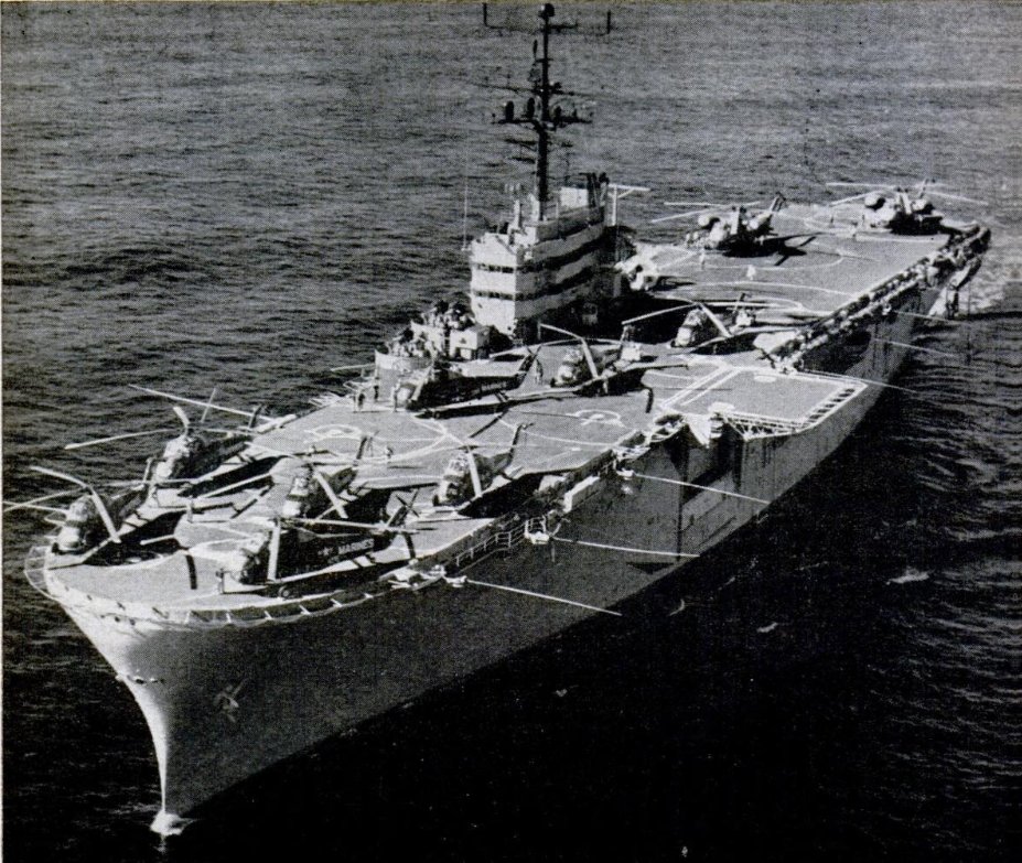 USS Iwo Jima, commissioned in 1961. The first ship to be designed as a helicopter amphibious assault ship. Saw extensive service and decommissioned in 1993.

Source - Popular Science, 1963.

#History #USNavy #HelicopterCarrier #AmphibiousAssaultShip #ColdWar