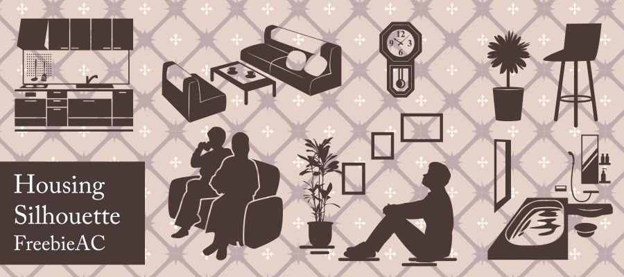 Corevale イラストや写真素材の無料ダウンロードのメルマガ Freebie Ac から届いた今回の素材は 家具 家電 建築シルエット T Co 4mn95uqpez フリー素材 無料素材 Freebieac