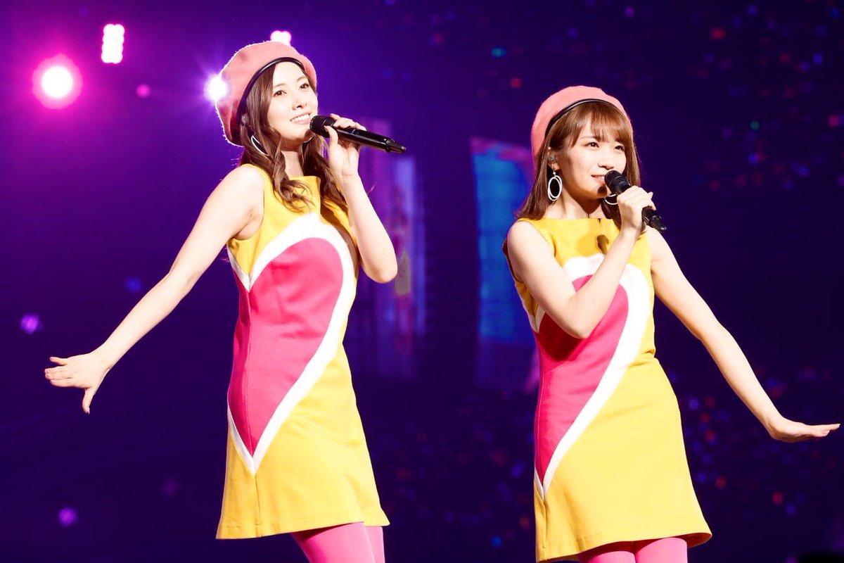 Bonus 6 ⊿ Ma ii ka? [MV & Performance Costume]For this fun duet, Maiyan sported this mod dress in the MV with a heart stretching from the front to back paired with matching bright tights and beret. For the lives, Manatsu matches with her! https://twitter.com/korobizaka/status/1272281237558824961?s=20
