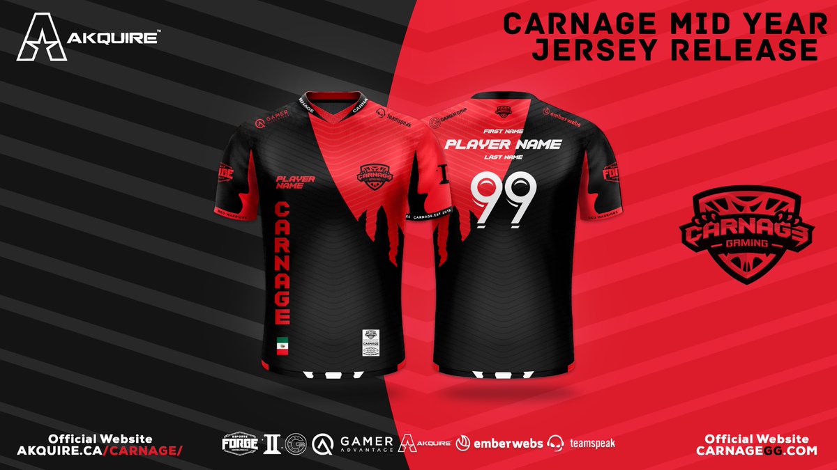 Excited to Release our Mid Year Jersey! Throwback to our initial Red & Black Design. Stay tuned for our final 2020 Design coming soon!!! Secure yours at @Akquire & don’t forget to use code Carnage at checkout for that much needed discount. #RedWarriors #RedAlert #RedArmy