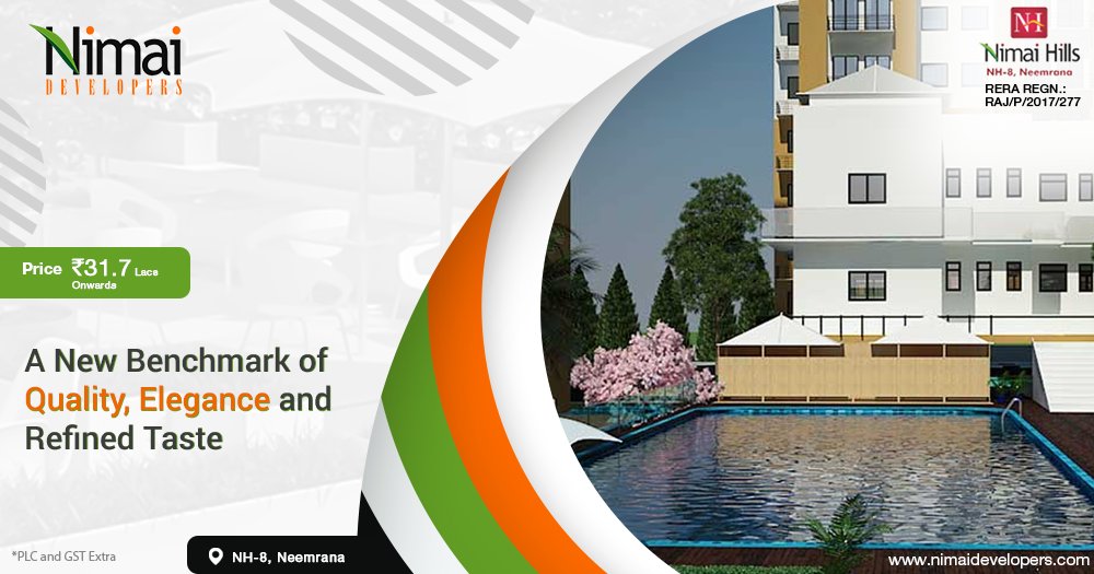 nimaidevelopers's tweet photo. It is no doubt that Nimai Hills is all that a #property seeker can ever dream to be in real. #NimaiHills is a strategically planned #2BHK/#3BHK #home located on one of the fastest-growing professional hubs of #India i.e. #Neemrana.

Visit @ https://t.co/dAC679cUdf

#realestate https://t.co/0zDsdSg2Zc