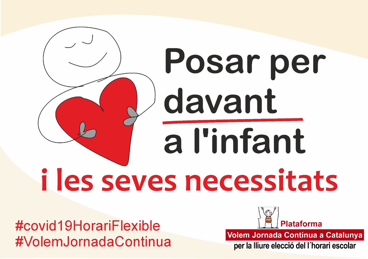 ContinuaCat's tweet photo. Se’n diu adulcentrisme! @JosepBargallo l’horari escolar actual respon a  necessitats dels adults i del sistema capitalista. Els infants necessiten jugar i estar en família a part d’estudiar. #VolemJornadaContinua i necessitem #covid19HorariFlexible https://t.co/zjT7tBJ4kz