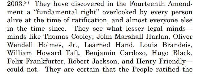 Alito accuses the majority of "breathtaking" "arrogance," in a major echo of one of the most scorching passages from Scalia's Obergefell dissent (at left): 23/