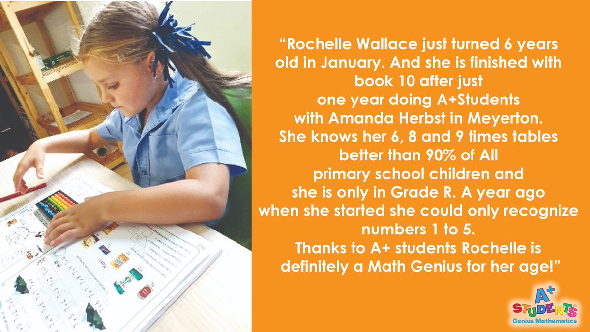 aplusstudents1's tweet image. With over 40 000 students having gone through our programs there are loads of success stories. Follow this link to read what some parents say about our abacus and mental arithmetic courses: aplusstudents.co.za/Post/Search?ta…

#aplusstudents #math #abacus #parents #homeschooling #elearning