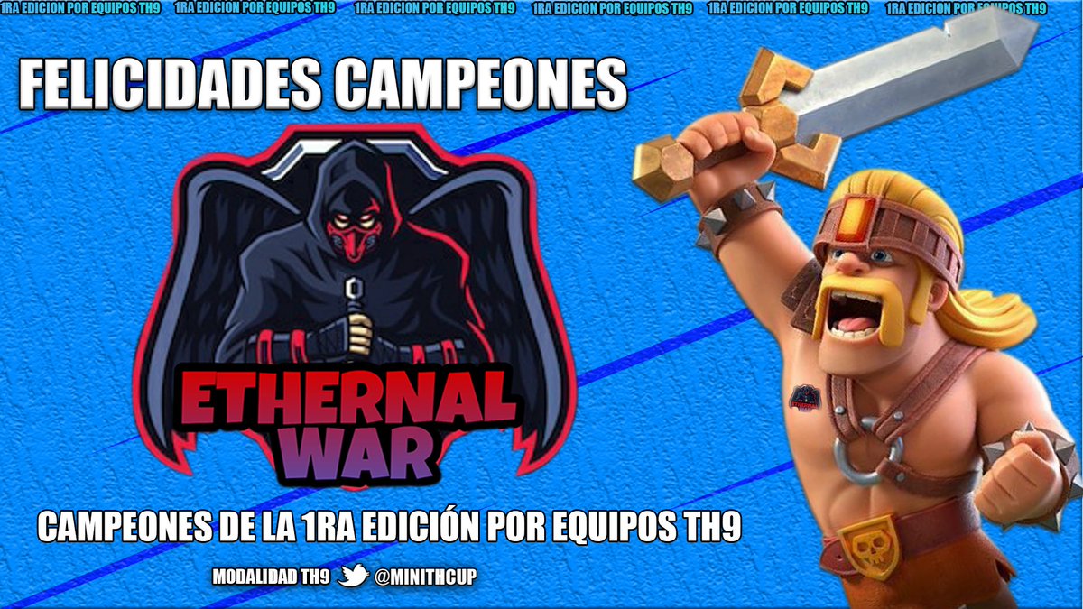 Felicitaciones campeones!!

Felicitamos al equipos ganador de la primera edición por equipos TH9, se hicieron con el título gracias a sus esfuerzos y sus buenos ataques.

felicidades <a href="/xXMIKE_COCXx/">MIKE COC</a> líder de ETHERNAL WAR

Contentisimos con el resultado tan bueno que tuvo el torneo!