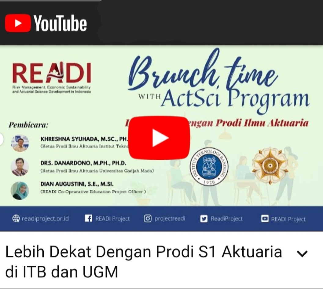 ReadiProject's tweet photo. Klik https://t.co/jzPn2QLAsY
untuk kamu yang ingin mengenal "Lebih Dekat Dengan Prodi S1 Aktuaria di ITB dan UGM".
Kalian juga bisa subscribe youtube channel READI Project untuk mendapatkan video2 lainnya tentang #aktuaria #prodiaktuaria https://t.co/ggeN6UYuP2