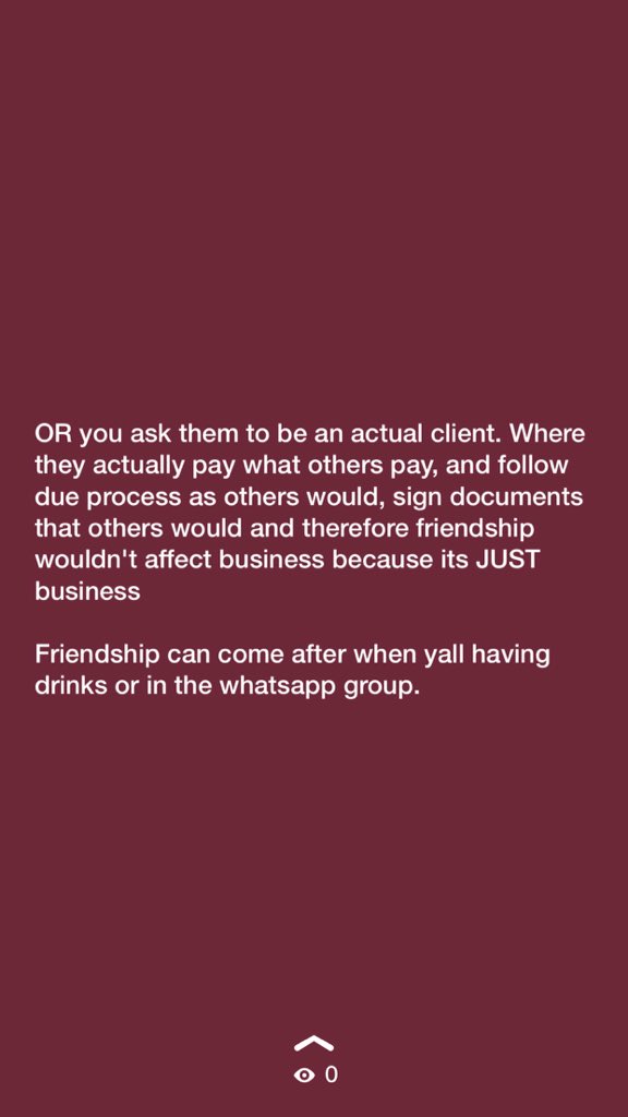 It really is beneficial for an ENTREPRENEUR to separate friendship from their businessAnd this isn't a point to talk about real friends support...This is about YOU and preventing Abuse of your resources, and preventing loss and deficiencies that can be avoided