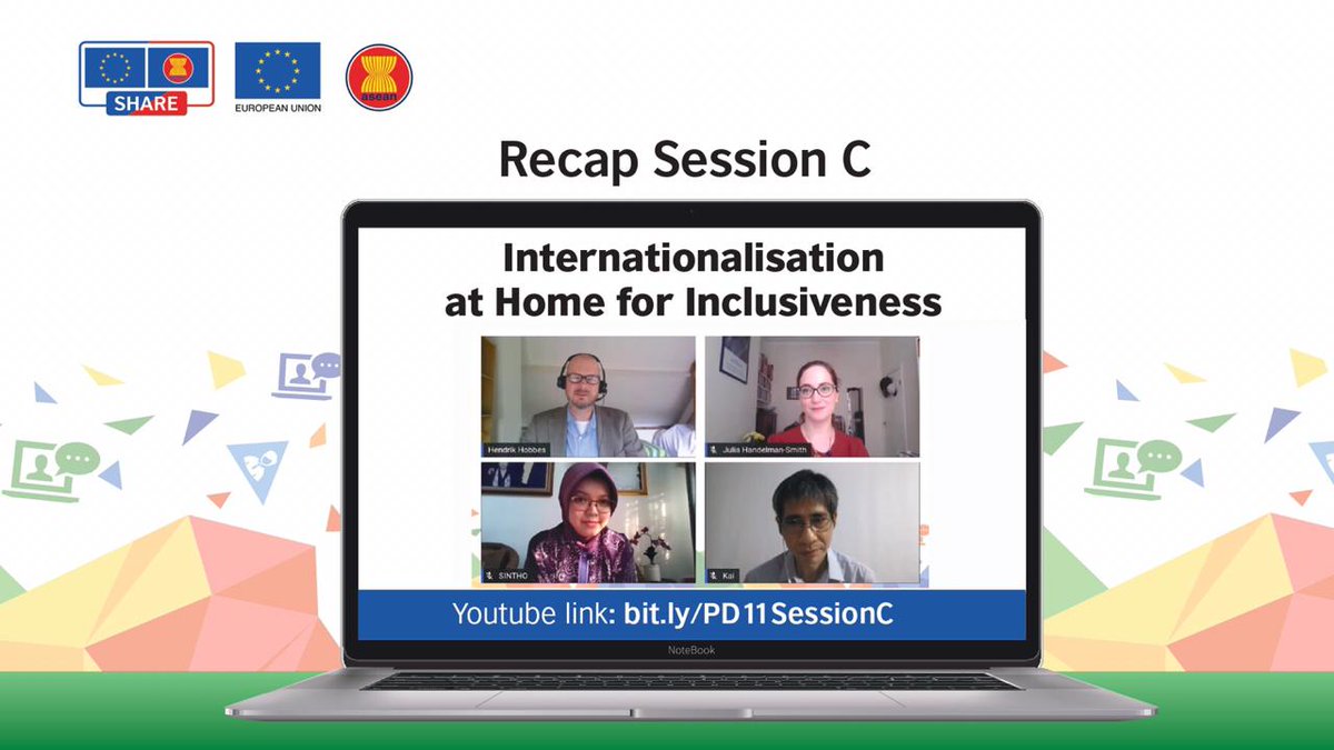 SHARE_ASEAN's tweet photo. In case you missed it #ICYMI here is the Recap Session C "Internationalisation at Home for Inclusinevess" 

View on SHARE’s Youtube channel 👇
💻 Session C: https://t.co/C987lVtRAP

Find out more upcoming sessions the SHARE Policy Dialogue Webinar Series: https://t.co/PwHF6UsRLm https://t.co/jCGwFaRqfF