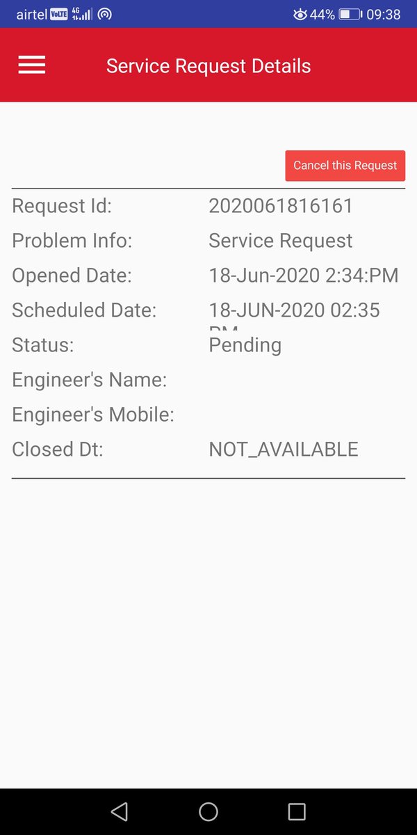 DevangGohil77's tweet photo. @youbroadband
See Below request pending since yesterday afternoon. https://t.co/BS88ZY9dEw
