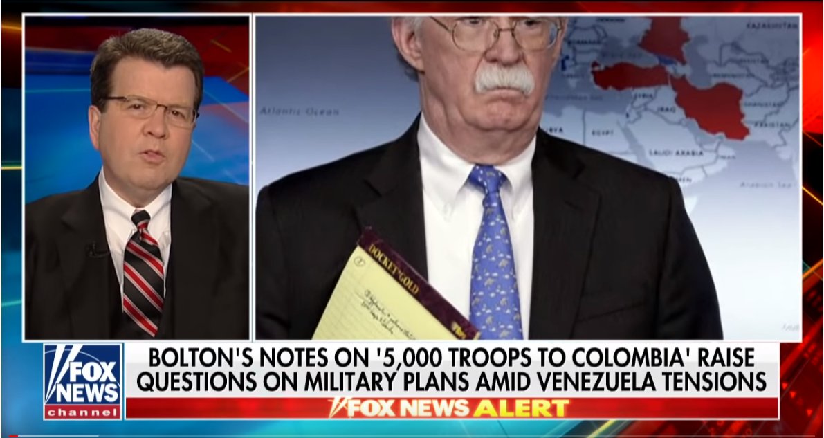 8/ Apparently both Trump and Bolton thought it was fun to threaten  #Venezuela with military attack by flashing a yellow notepad a reporters. "go have fun with the press" Trump supposedly said. Rings true. squabbles aside, like-minded thugs in the end