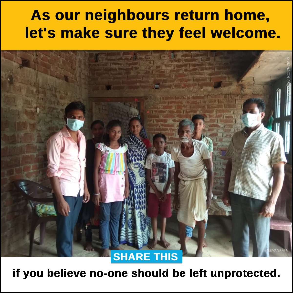 UNICEFIndia's tweet image. Vikram &amp;amp; his family are happy &amp;amp; relieved to be back home in Ranchi after taking a special flight from Mumbai. 

Through #JeevanRath, UNICEF &amp;amp; partners have been working with the state govt. to help protect daily wage workers &amp;amp; their families from #COVID19.
#TogetherAgainstCOVID19