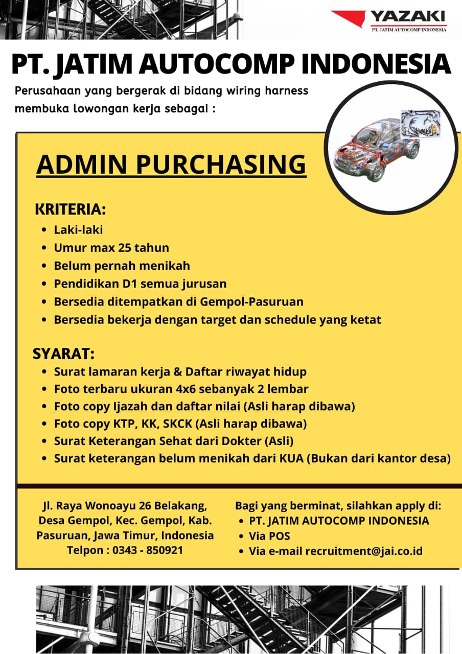 Bojonegoro Karirᅠᅠᅠᅠᅠᅠᅠᅠᅠᅠᅠᅠᅠᅠᅠᅠᅠᅠᅠᅠᅠᅠᅠᅠᅠᅠᅠᅠᅠ on Twitter: "Open Recruitment.... YAZAKI / PT. JATIM AUTOCOMP INDONESIA. Temukan Masa Depan Karirmu bersama kami..... https://t.co/RUJEP7rrVw" / Twitter