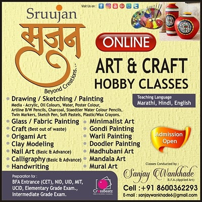 vidarbhads_com's tweet photo. Online Classes By Art & Craft Hobby Classes Nagpur. Call for Enquiry on 8600362293
#Drawing. #Craft. #Calligraphy. #DrawingClasses #ArtAndCraftClasses #DrawingClasses. #DrawingClassesForSchool
#OnlineClasses. #OnlineCoaching #OnlineDrawingClasses #OnlinePaintingClasses https://t.co/zN3SdJIuuD