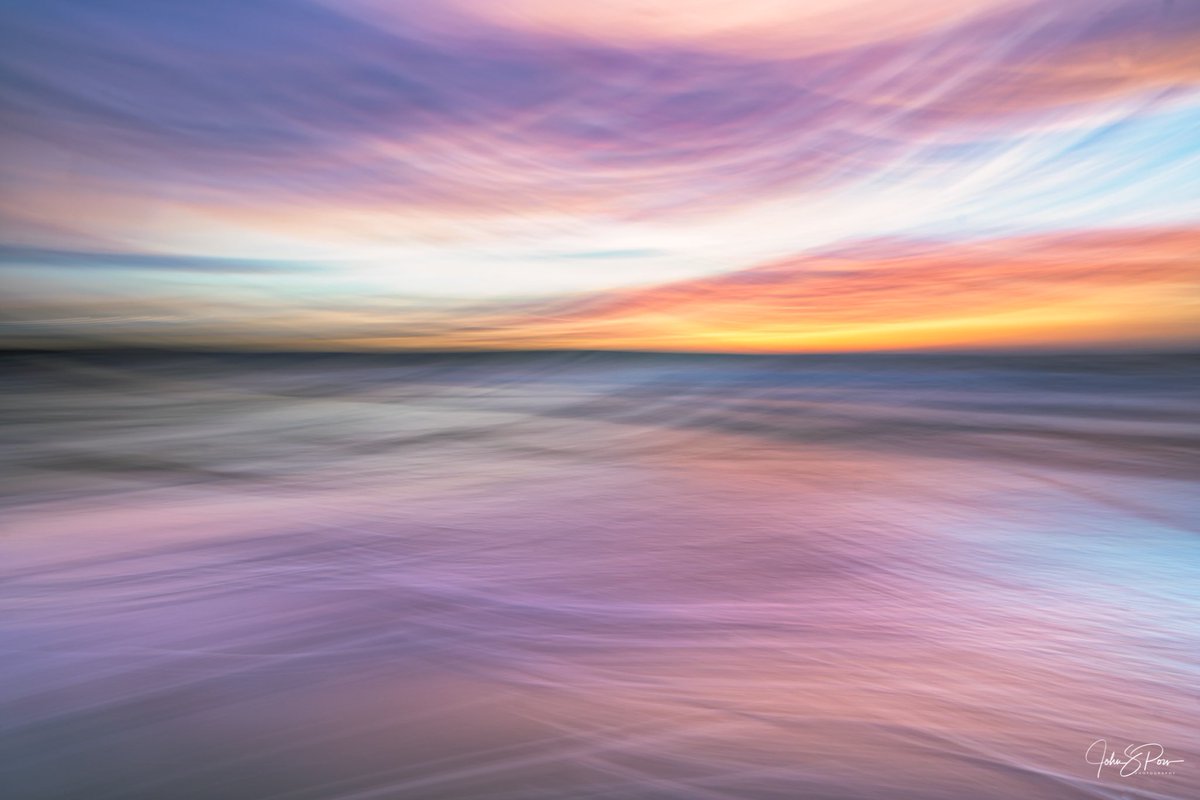 Johnpow1's tweet photo. So I’ve gone full abstract for today’s photo. 

It’s a genuine photo, no photoshop.

A long exposure of the sunrise over the sea and gently turn the camera during the shot. 

Just goes to show you can stick to a 5 mile limit and still produce quality. https://t.co/MDIDX4bX6X
