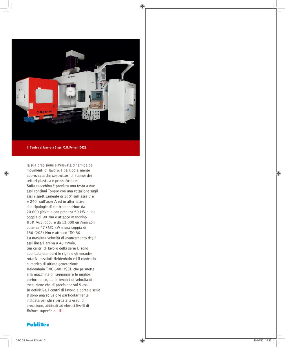 CBFerrari3's tweet image. Soluzione con testa bi-rotativa: flessibile e precisa
I centri di lavoro della serie D proposti da #CBFerrari sono disponibili con testa bi-rotativa, che consente la lavorazione a 5 assi di particolari di grandi dimensioni e pesi elevati.
#cnc #moldmachining #5axis #milling