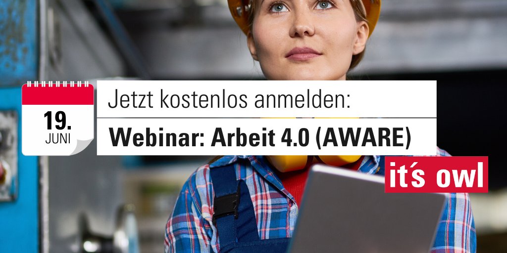 Für Kurzentschlossene: Um 11 Uhr beginnt unser Webinar zum Thema 'Arbeit 4.0' und ihr könnt euch noch anmelden.

Die Referenten: Klaus-Peter Jansen (it’s OWL), Dr.-Ing. Benjamin Amshoff (Miele), M .Sc. Stefan Gabriel (Fraunhofer IEM).

Infos und Anmeldung: its-owl.de/inside-its-owl/