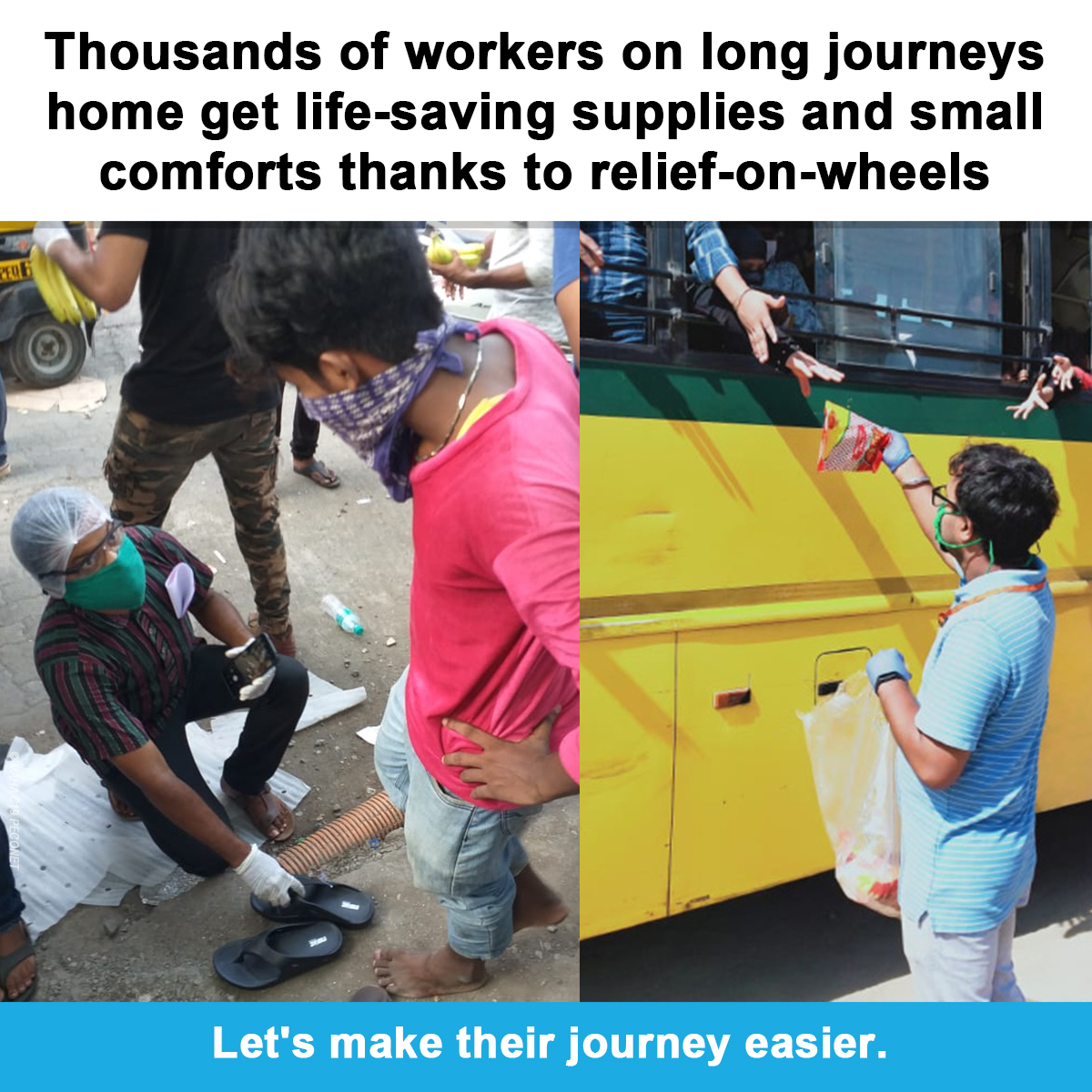 UNICEFIndia's tweet image. As families pass through Mumbai on long journeys home, #UNICEF &amp;amp; partners are providing essential supplies through an initiative called #JeevanRath. 

Some 40 organisations &amp;amp; 200 volunteers teamed up to distribute essential items to over 130,000 travelers.
#TogetherAgainstCOVID19