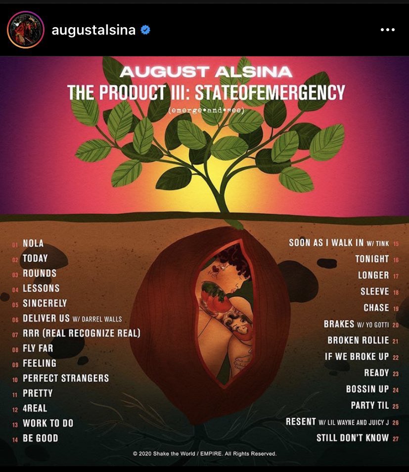 August Alsina with a message to us fans❤️🙏🏾 he’s really been through so much these last few years and I’m just so happy he’s alive and working on himself. I can’t wait to watch his Documentary and listen to his new album because he’s so talented. He deserves it 🖤✊🏾
