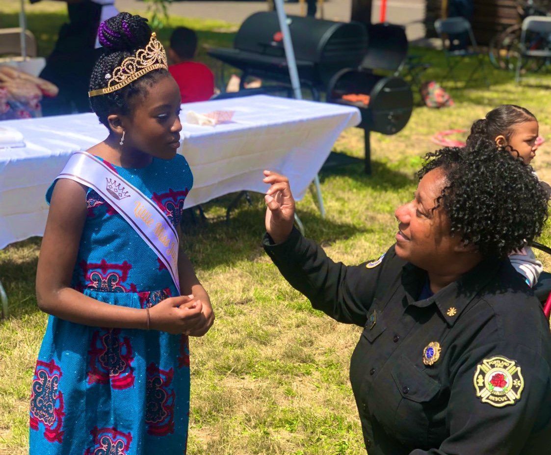 We look forward to the future when we once again can come together on Juneteenth in person. This year's Juneteenth holiday in Portland will look different than last year's when Chief Boone met Miss Juneteenth and it was all captured in this great photo.