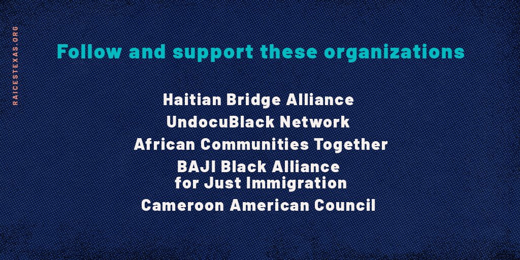 That's why today we ask you to follow, learn about & support the work of Black-led immigration orgs who are on the frontlines.Some great places to start: @UndocuBlack @HaitianBridge @BAJItweet @AfricansUS @CamAmerCouncil