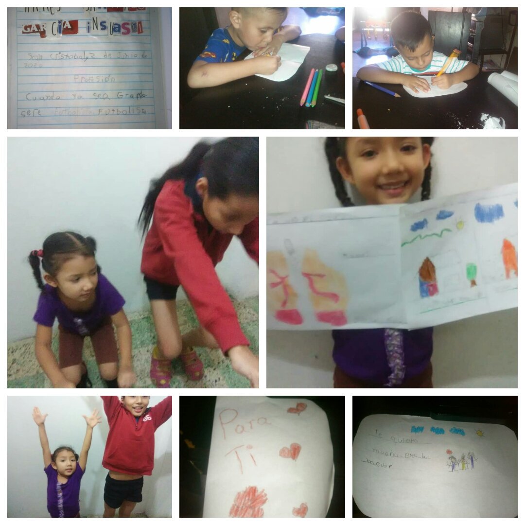 Desde sus hogares los niños y niñas muestran sus actividades de acuerdo a las estrategias enviadas por sus Docentes, con el plan Cada Familia una escuela. #QuedateEnCasa