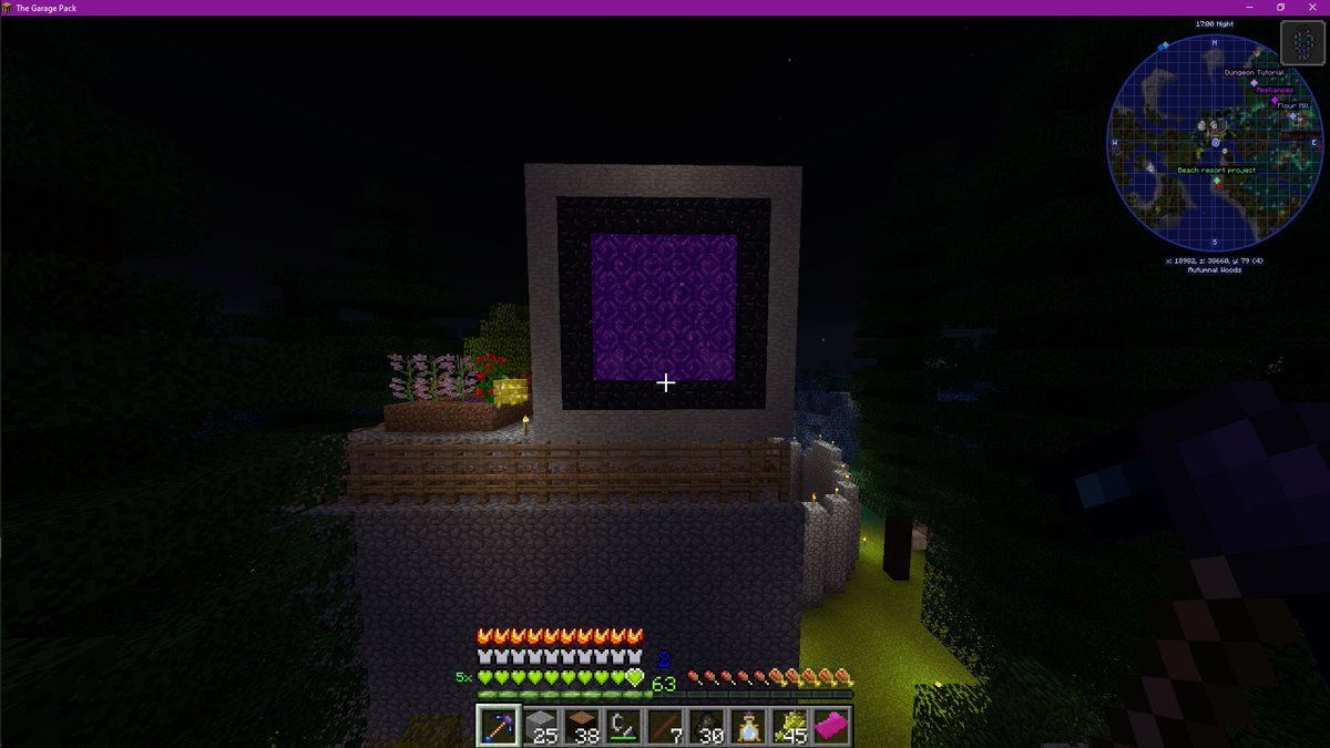 Devilish_QT's tweet photo. It's far too quiet in the lands of the mines! I decided to get busy and make my Nether Portal. It looked lifeless, so I decorated the back of it once it was done and activated. 🤣🤪🤡 #Minecraft #Minecrap #OldLadyShenanigans @wonderboy1961 @camaroking69 https://t.co/ysXNrTvAet