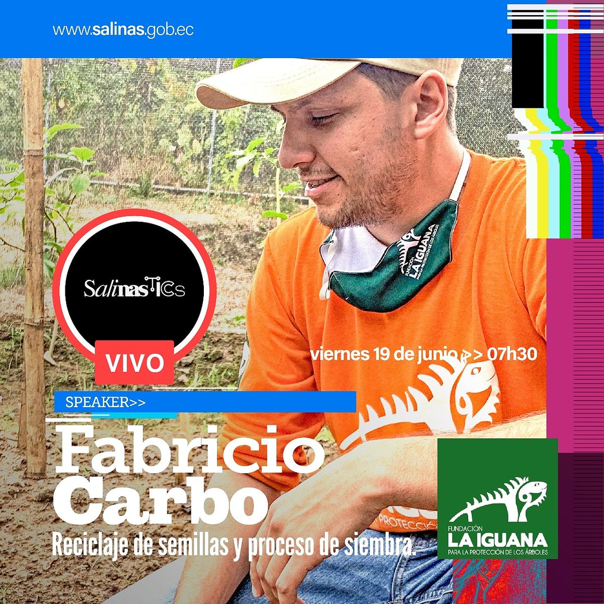 SalinasTICs's tweet photo. 🟡 #QuédateEnCasa y no te pierdas la transmisión en vivo en nuestra fan page junto a #FabricioCarbo, Director Forestal de @Flaiguana, que hablará sobre #reciclaje de semillas y proceso de siembra.
¡Los esperamos!
•
•
•
#SalinasTICsLIVE
🏖💻📲📷📹🕹♻️ https://t.co/B10AWO4I8X