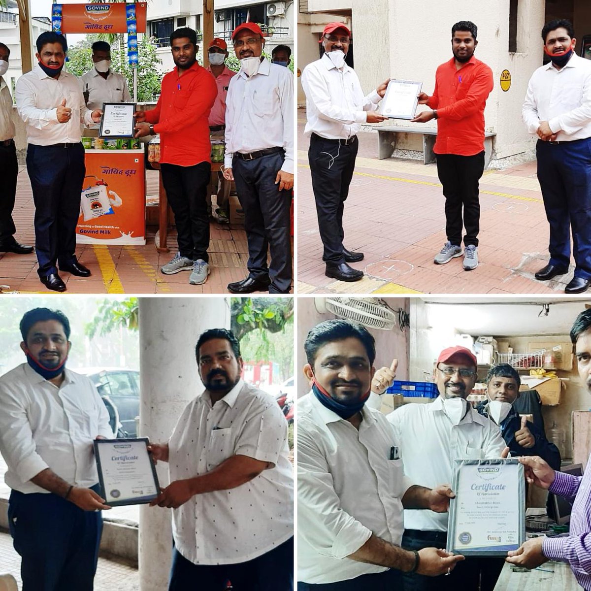 Team Govind of Mumbai appreciating the commendable efforts of the distributors who serviced the retail market in the lockdown period by giving them an appreciation certificate.
.
.
.
#TeamGovind #Mumbai #Govind #Retailers #ThankYou #GovindMilk #HappyMakers #StayHome #StaySafe