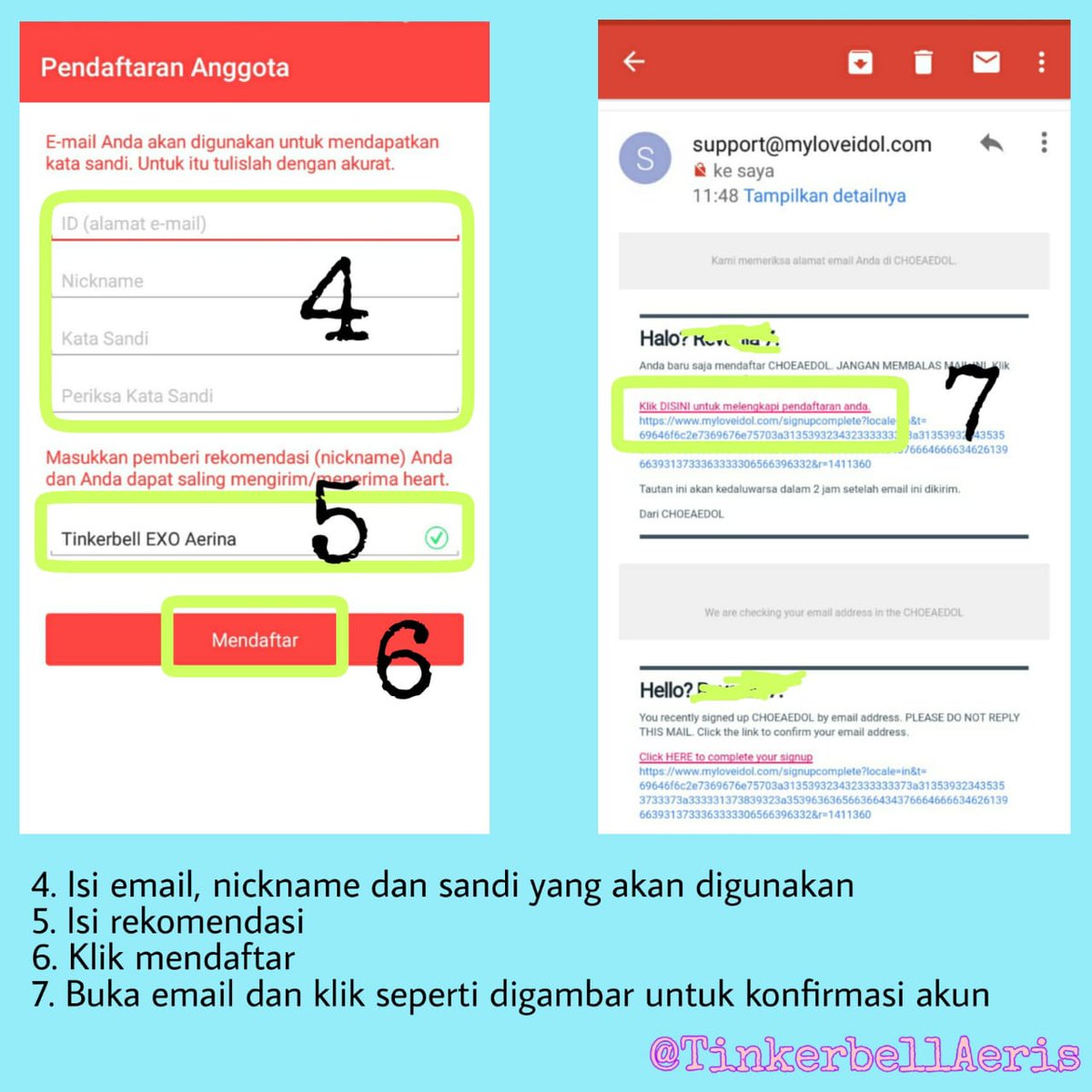 TinkerbellAeris's tweet photo. 👉 Cara membuat akun di KPop Star!
1. Registrasi, bisa pakai gmail, fb kakao dan line. untuk rekomender tulis saja : Tinkerbell EXO Aerina 3
#EXO #TimTinkerbell @weareoneEXO @B_hundred_Hyun @layzhang https://t.co/YYbepBsBpw