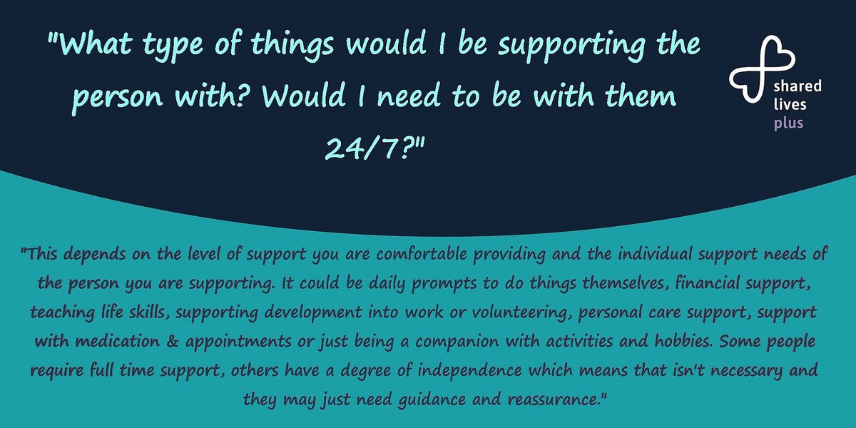 Worried about the type of support you would be expected to provide? The shared lives role is adapted to your skills and the persons needs. #SharedLivesWeek #SharedLivesCumbria #SharedLives #SharedLivesPlus #carer #carerquestions #funtimes