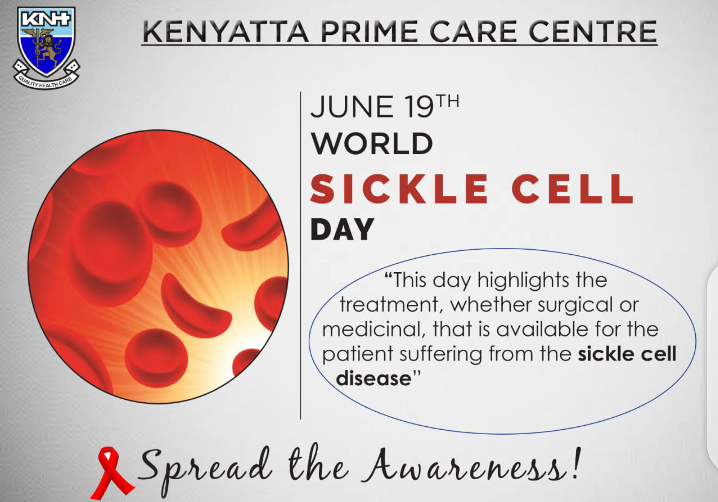 KNHprimecare's tweet photo. Today we mark the world Sickle cell day to raise awareness about red blood cells disorder.
COVID-19 puts patients with this condition at higher risk.
Let us practice safe measures to protect ourselves and others.
#WorldSickleCellDay2020 #supportsicklecellpatients
#welistenwecare https://t.co/ZujU6hmCDv