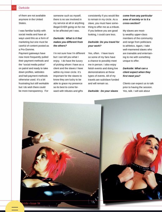 I remember being so proud of my six page spread in Darkside Magazine. New magazine spread coming soon<a href="/tag/model"class="tags"><span>#model</span></a><a href="/tag/performer"class="tags"><span>#performer</span></a><a href="/tag/writer"class="tags"><span>#writer</span></a><a href="/tag/mistresslydiad"class="tags"><span>#mistresslydiad</span></a><a href="/tag/th"class="tags"><span>#th</span></a>