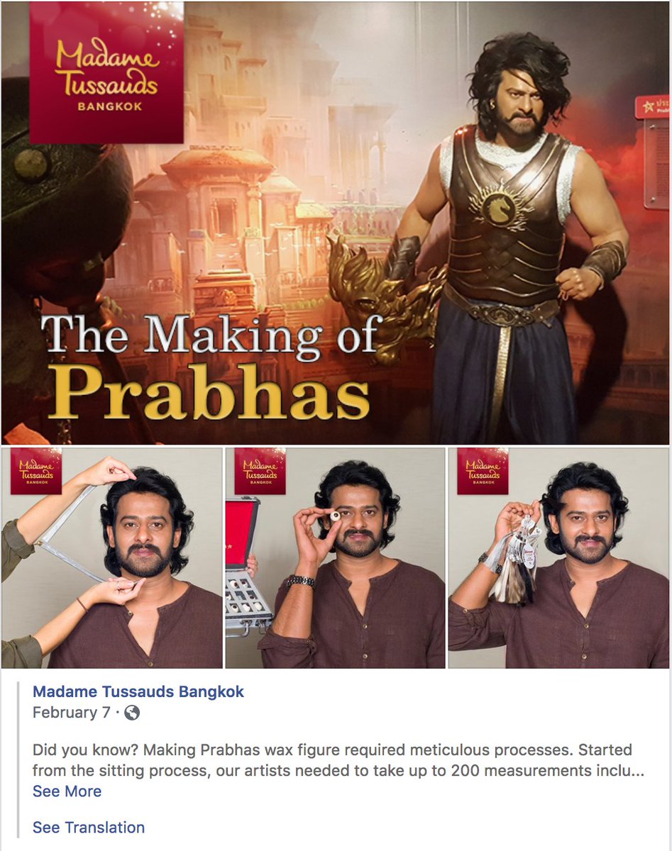 • First South Indian Actor to have his own Wax Statue • US people called TFI as Prabhas Land•  #Prabhas is the only actor after RajKapoor sir to win Russian Audience heart ( #RussiaLovesPrabhas) #USA  #Russia  #Bangkok  #Prabhas