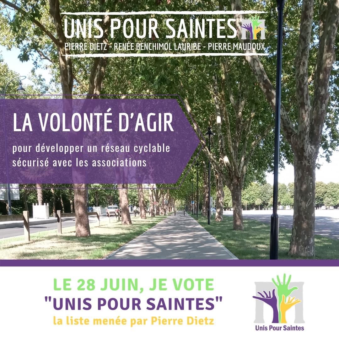 DietzPierre's tweet photo. Développer les mobilités douces, c'est notre volonté d'agir.Nous aménagerons et sécuriserons les réseaux cyclables, en concertation avec les associations,les usagers et mettrons à disposition des vélos électriques
Unis pour une meilleur qualité de ville
#unispoursaintes https://t.co/wndAPGEBEK