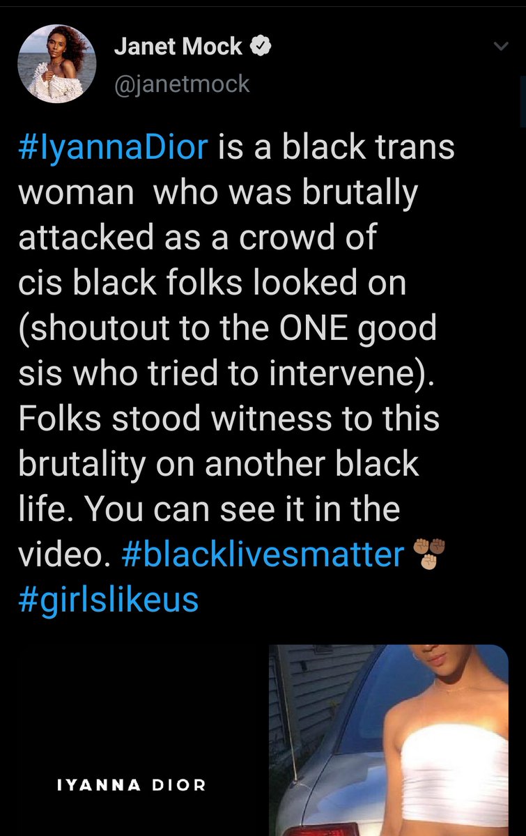 I won't link to the video because I don't think the benefit outweighs the harm at this point, but it's a horrifying and brutal, yet tragically not surprising, instance of the pervasive queerphobia among cis black people.