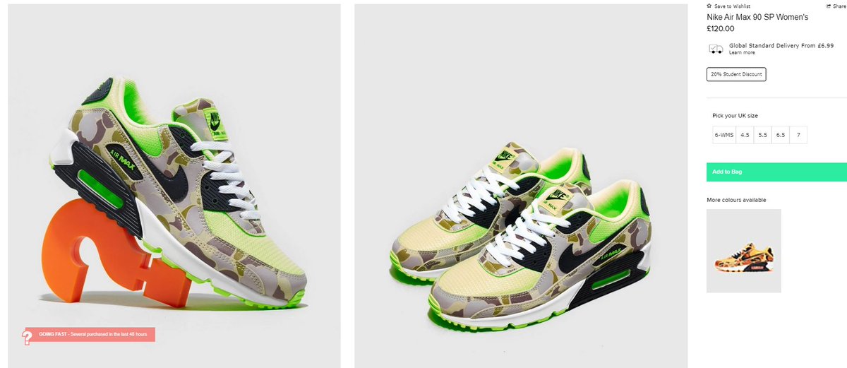 more_sneakers's tweet photo. AD : In case you missed it, Nike Air Max 90 SP ‘Ghost Green/Duck Camo’ dropped in small sizes on Size UK
Checking out now
=https://t.co/jFs2O8JZVy
=https://t.co/jFs2O8JZVy https://t.co/TIh4Qs8FZ0