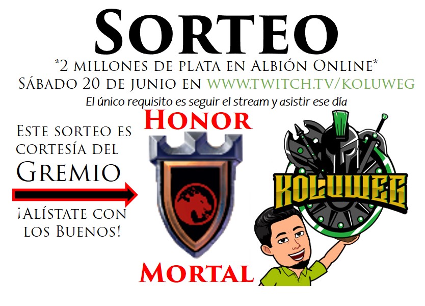 koluweg's tweet image. Por aquí os dejo un sorteito para este finde que haremos en mi stream para todos los jugadores de Albion Online pásate y participa que es de gratis! 
@WatchMixerES @WatchMixerLATAM
 #AlbionOnline #albion #twitchstreamer #twitchtv #TwitchHispano #SORTEO #Giveaway