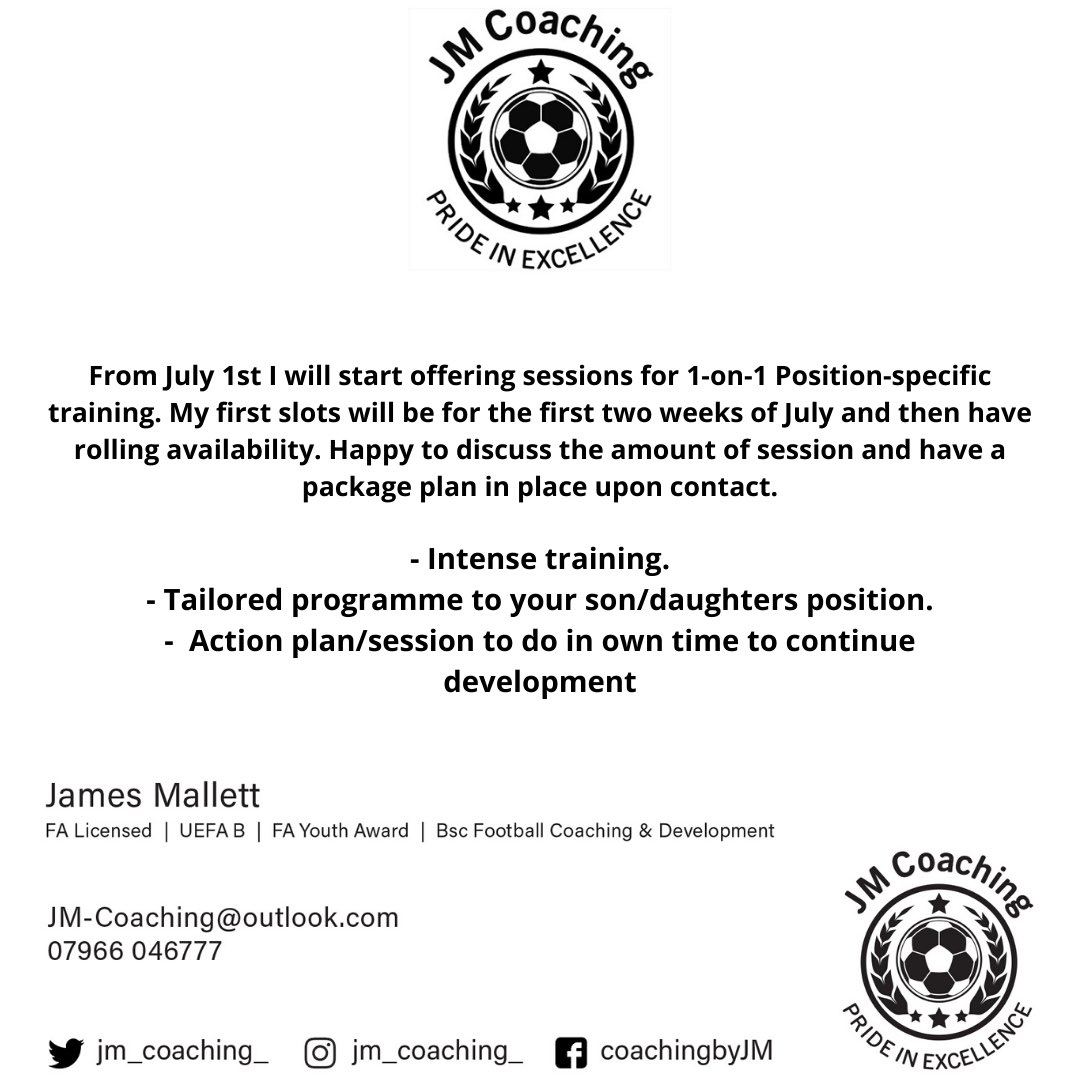JM_Coaching_'s tweet photo. Contact me if interested, or please share❤️⚽️ #football #coaching #development #workhardplayhard #raiseyourgame #JMCoaching #PrideinExcellence https://t.co/Qb2P57T6iE