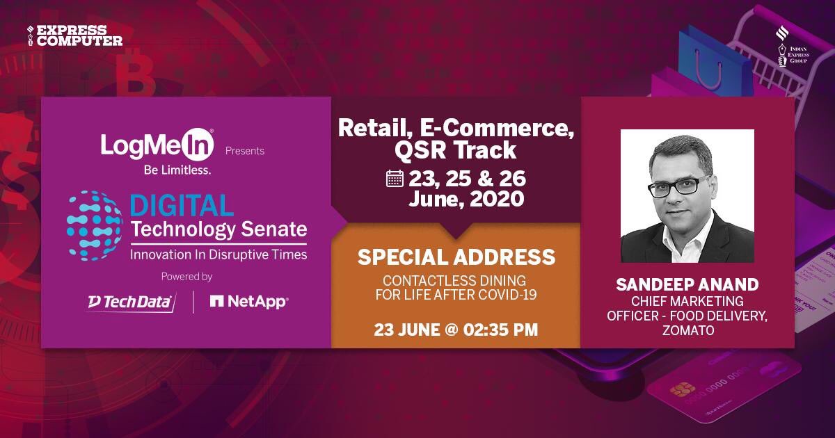 HassijaVinita's tweet image. #TechSenate | Watch Live Special Address by Sandeep Anand, Chief Marketing Officer - Food Delivery, Zomato on &apos;Contactless dining for life after COVID-19&apos; at the #DigitalTechnologySenate - #Retail, #ECommerce &amp;amp; #QSR Track on 23rd June 2020. 

Register: bit.ly/w3dtsrcl