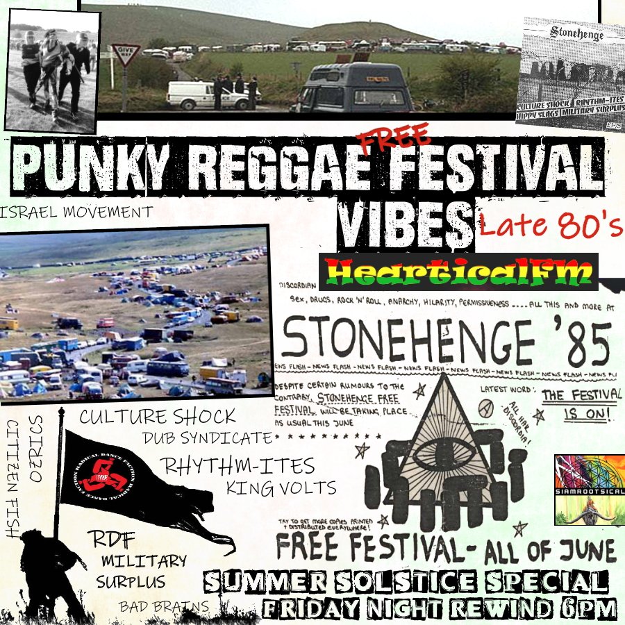Siamrootsical's tweet photo. Come join us tonight for a
SOLSTICE WEEKEND SPECIAL on
https://t.co/qkJaRvpacp the Friday Night Rewind
FREE FESTIVAL PUNKY REGGAE SOUNDS late 80's
@hearticalfm
#RDF #CITIZENFISH #RHYTHMITES #KINGVOLTS 6PM UK 19h. Fr. 🌞🌕☮️🕉❤️💛💚 https://t.co/wqfQnQ2fCn